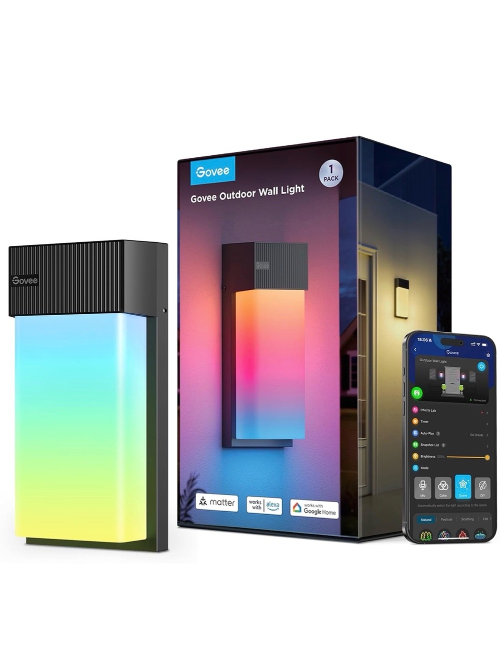 Outdoor Wall Light - RGB Smart LED (Black)